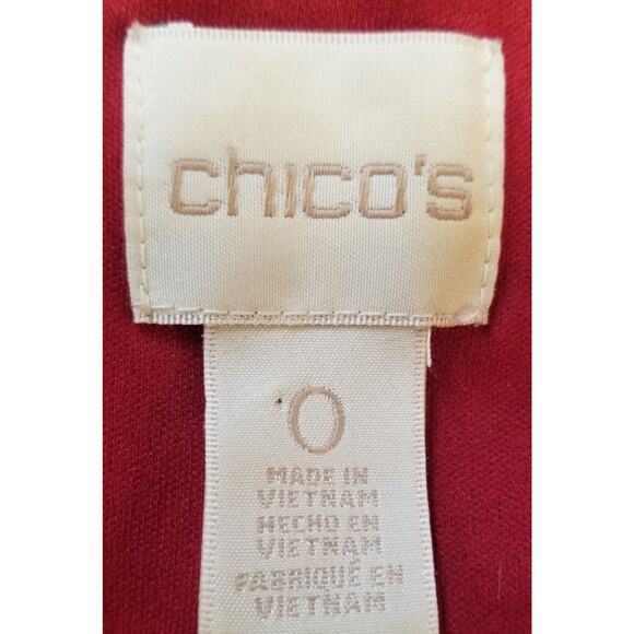 Chico's Career Casual  Heathered Ribbed Knit Detail Dress Sz 0 (S/4) Red Shift - Picture 6 of 6
